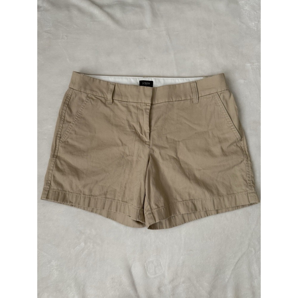 J Crew Chino Shorts Womens Size 6 Khaki Tan Mid Rise Casual Summer